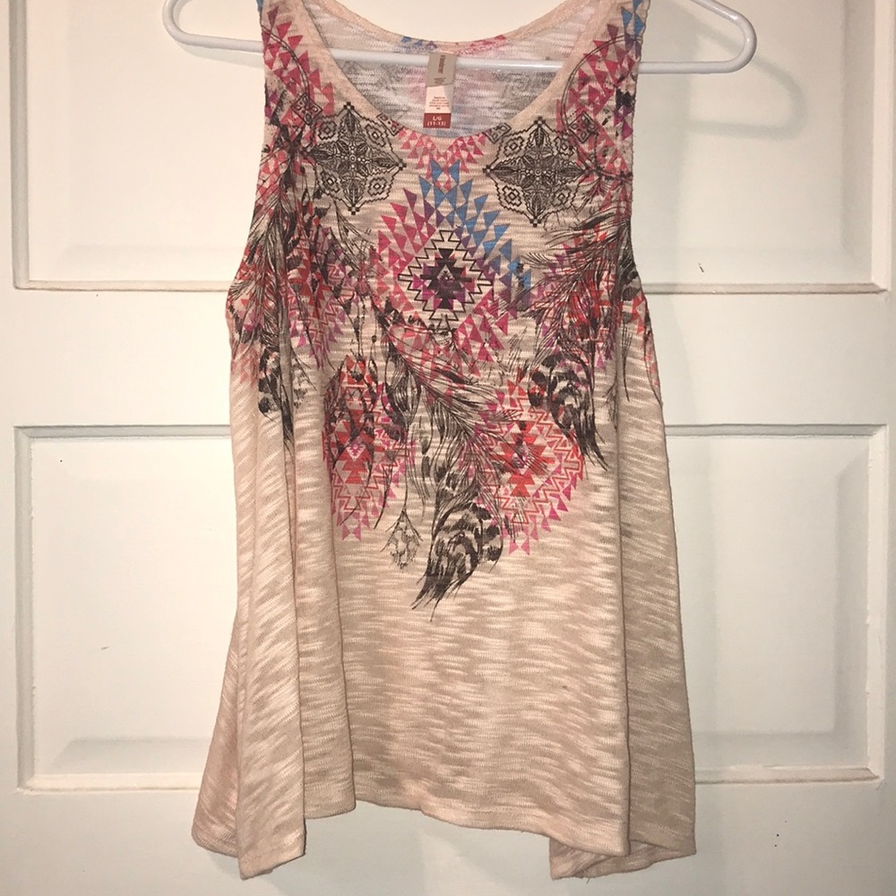Aztec and feather design tank top